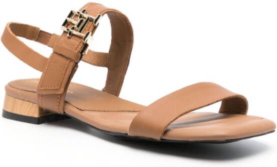 Tommy Hilfiger Leren sandalen Bruin