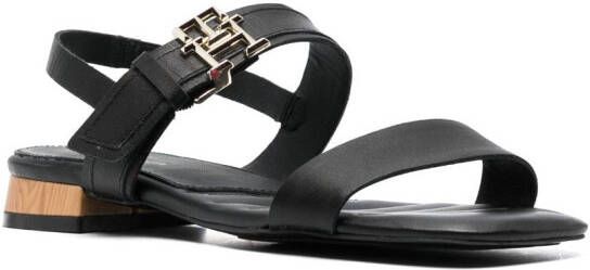 Tommy Hilfiger Leren sandalen Zwart