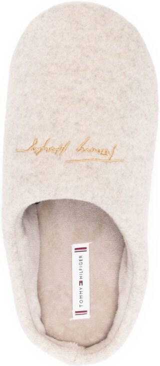 Tommy Hilfiger Slippers met geborduurd logo Beige