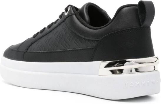 Tommy Hilfiger Lux Court leren sneakers Zwart