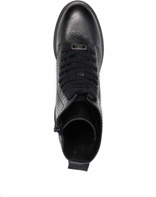 Tommy Hilfiger Monochromatische veterlaarzen Zwart