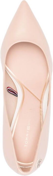 Tommy Hilfiger Pumps met monogram plakkaat Beige