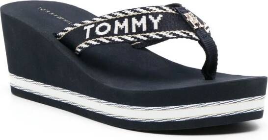 Tommy Hilfiger Sandalen met sleehak Blauw