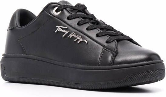 Tommy Hilfiger Signature leren sneakers Zwart