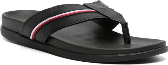 Tommy Hilfiger Slingback sandalen met streepdetail Zwart