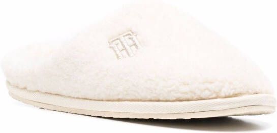 Tommy Hilfiger Slippers met geborduurd logo Wit