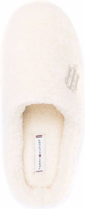 Tommy Hilfiger Slippers met geborduurd logo Wit