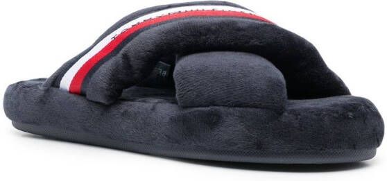 Tommy Hilfiger Slippers met gekruiste bandjes Blauw