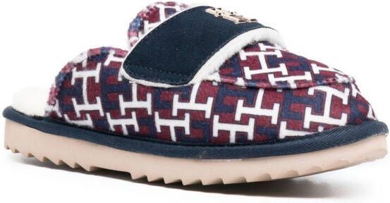 Tommy Hilfiger Slippers met logoplakkaat Rood