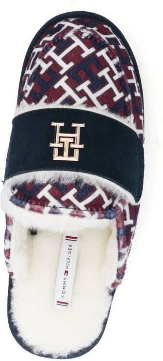 Tommy Hilfiger Slippers met logoplakkaat Rood