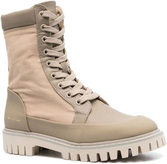 Tommy Hilfiger Veterlaarzen met logo Bruin
