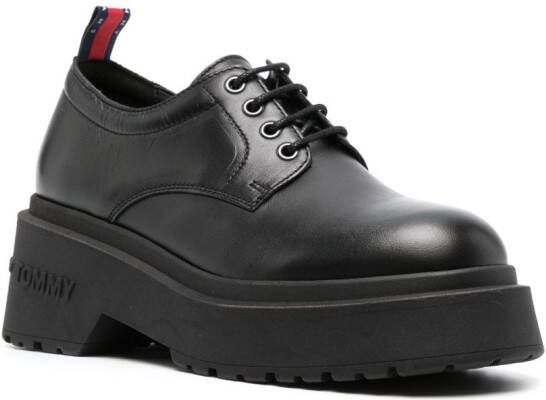Tommy Jeans Leren Oxford schoenen Zwart