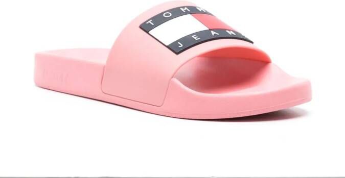 Tommy Jeans Badslippers met logo Roze