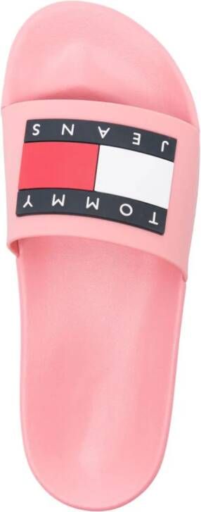 Tommy Jeans Badslippers met logo Roze