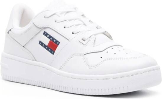 Tommy Jeans Retro Basket leren sneakers Wit