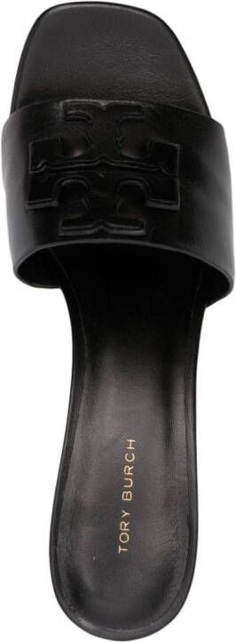 Tory Burch 60 mm muiltjes met logopatch Zwart