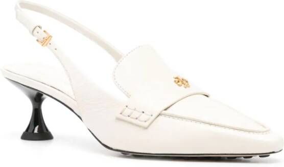 Tory Burch Leren slingback pumps Beige