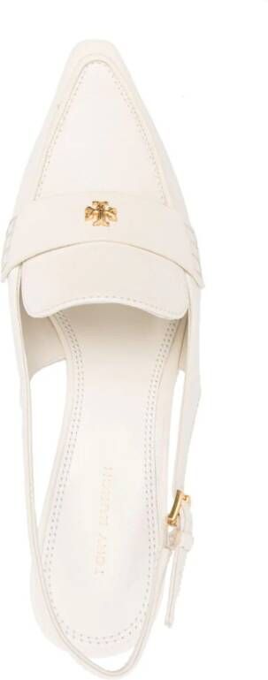 Tory Burch 60mm slingback leather pumps Beige