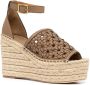 Tory Burch Basketweave espadrilles met sleehak Bruin - Thumbnail 2