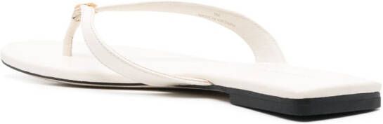 Tory Burch Classic leren teenslippers Beige