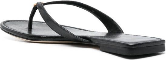 Tory Burch Klassieke leren teenslippers Zwart