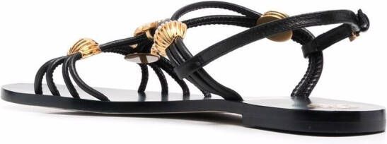 Tory Burch Capri sandalen met logoplakkaat Zwart