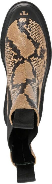 Tory Burch Chelsea laarzen met slangenhuidprint Bruin