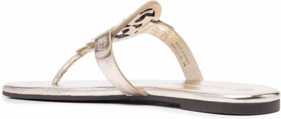 Tory Burch Ciabatte Miller sandalen met metallic-effect Goud