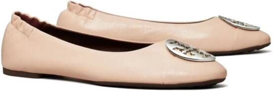 Tory Burch Claire leren ballerina's Roze