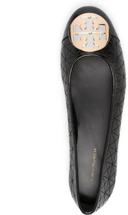 Tory Burch Claire leren ballerina's Zwart