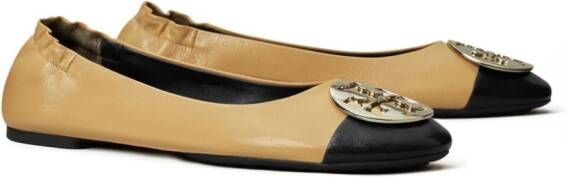 Tory Burch Claire leren ballerina's Zwart