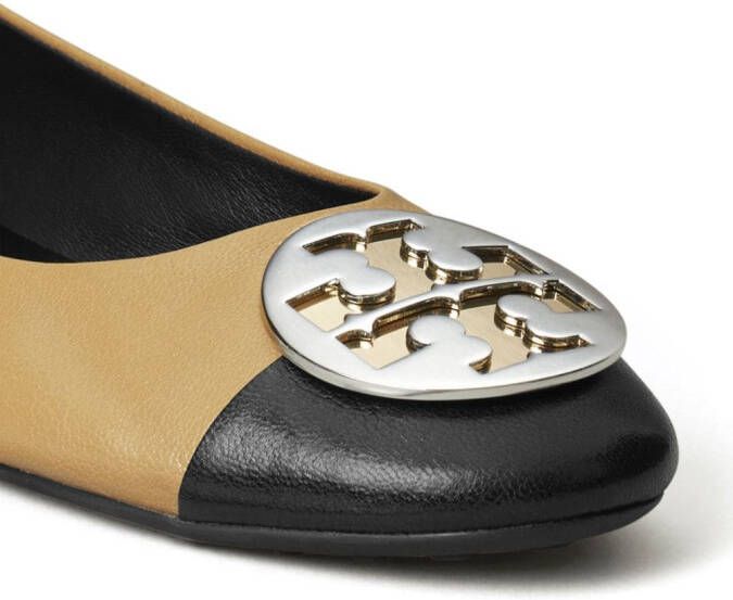 Tory Burch Claire leren ballerina's Zwart