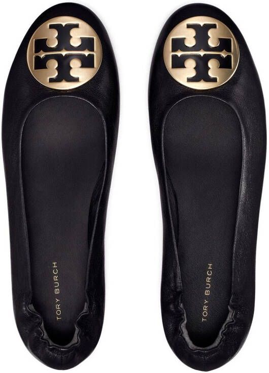 Tory Burch Claire ballerina's met logo Zwart