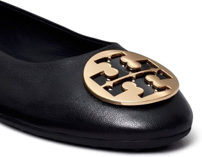 Tory Burch Claire ballerina's met logo Zwart