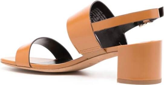 Tory Burch Double T 50mm leather sandals Bruin