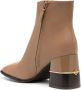 Tory Burch Double T 75 mm leren enkellaarzen Beige - Thumbnail 3