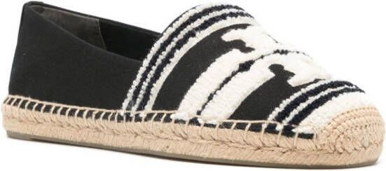 Tory Burch Espadrilles met logo Zwart