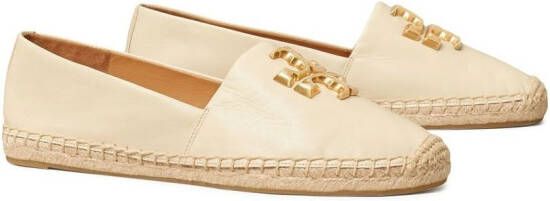 Tory Burch Eleanor leren espadrilles Beige