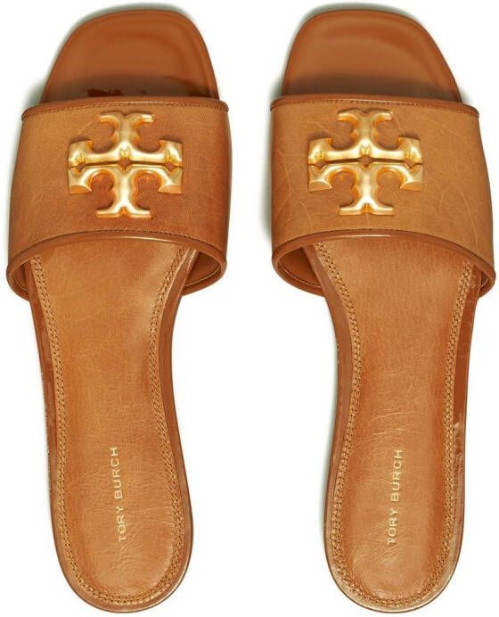 Tory Burch Eleanor sandalen met logoplakkaat Beige