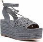 Tory Burch Mandgeweven espadrilles met plateauzool Blauw - Thumbnail 2
