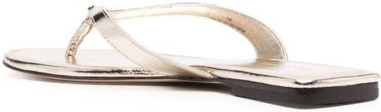 Tory Burch Leren teenslippers Goud