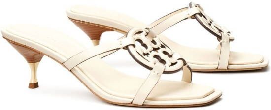 Tory Burch Geo Bombe Miller 55 mm leren sandalen Beige