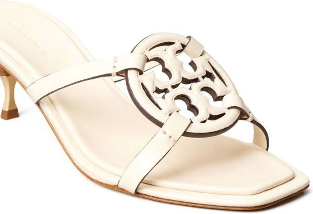 Tory Burch Geo Bombe Miller 55 mm leren sandalen Beige