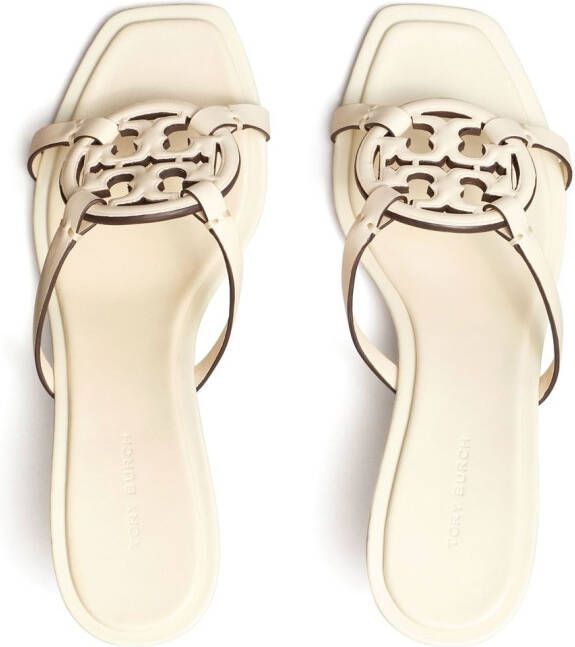 Tory Burch Geo Bombe Miller 55mm leren sandalen Beige