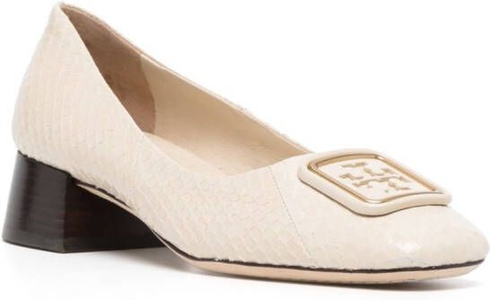 Tory Burch Georgia pumps met logo Beige