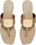 Tory Burch Georgia teenslippers met logo-reliëf Beige - Thumbnail 4