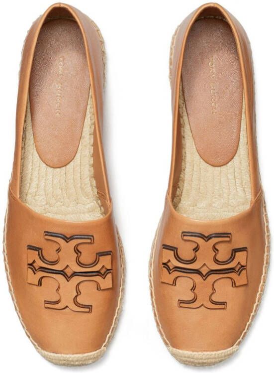 Tory Burch Ines leren espadrilles Bruin