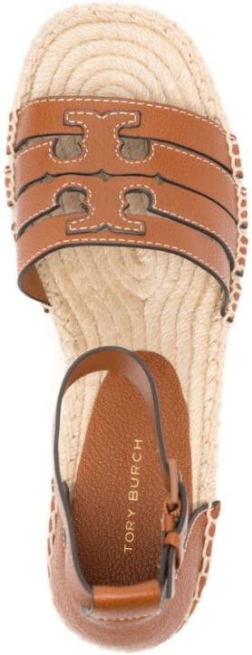 Tory Burch Ines espadrilles met sleehak Bruin