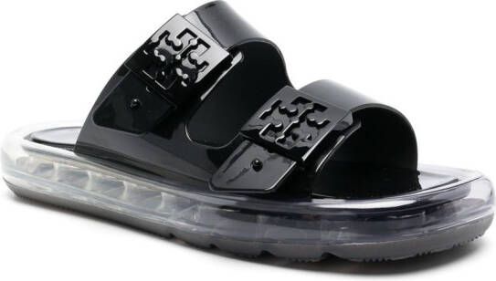 Tory Burch Bubble Jelly slippers met gesp Zwart