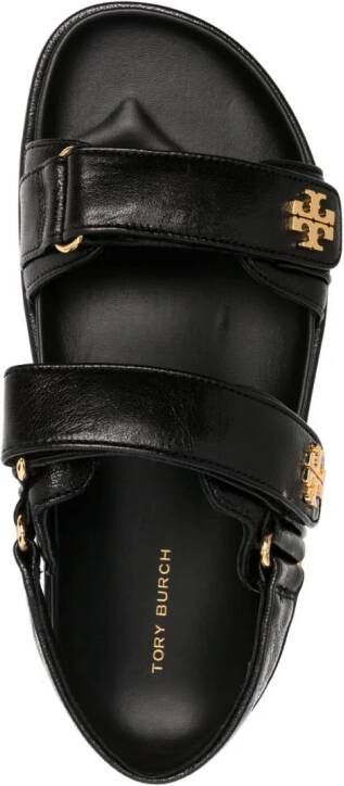 Tory Burch Kira leren sandalen Zwart